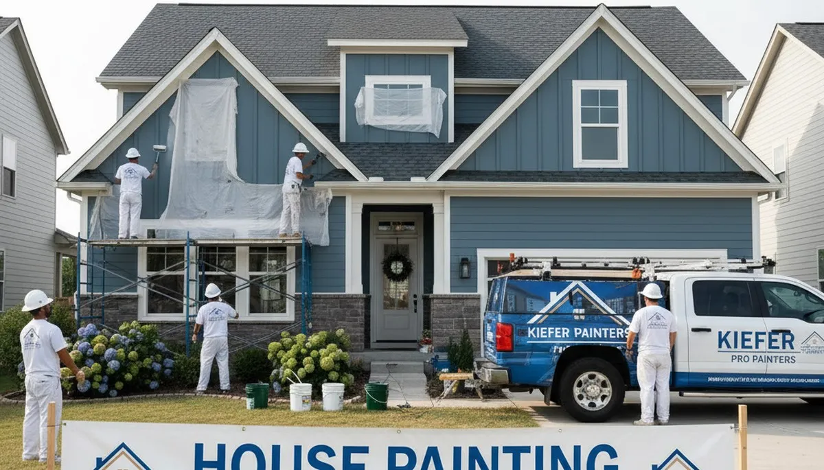 Exterior house painting service in Tulsa, OK for a residential home by local painting contractors