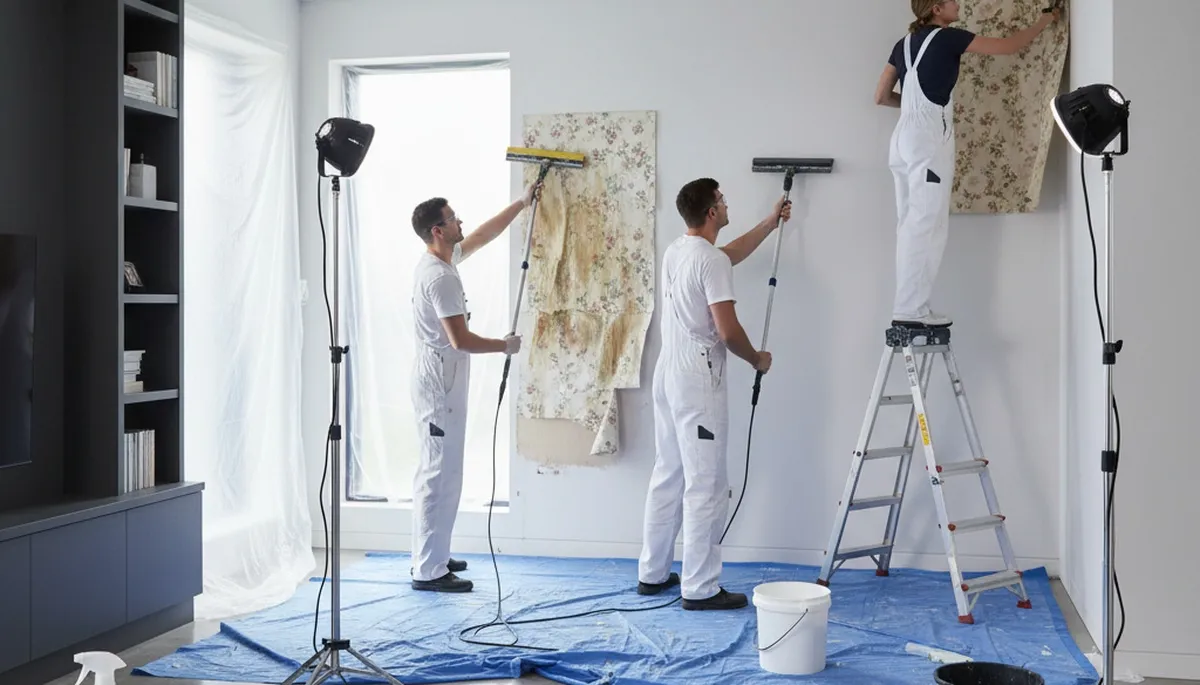 Professional wallpaper removal and wall prep by expert painters in Tulsa, OK homes